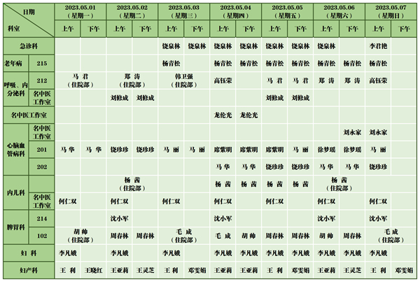 中医医院门诊排班表(5.1-5.10)_新政院区(2).jpg