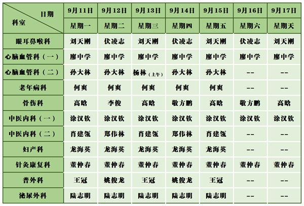 中医医院门诊排班表(9.11-9.17)_金城院区.png